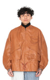 アジョバイアジョ（AJOBYAJO)  Fake Leather Fisherman String Jacket [Camel]