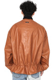 アジョバイアジョ（AJOBYAJO)  Fake Leather Fisherman String Jacket [Camel]