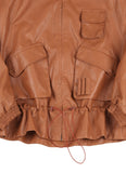 アジョバイアジョ（AJOBYAJO)  Fake Leather Fisherman String Jacket [Camel]