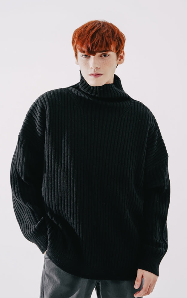 ダブルユーブイプロジェクト(WV PROJECT)  Peanut Butter Turtleneck Knit Black CJKN7434