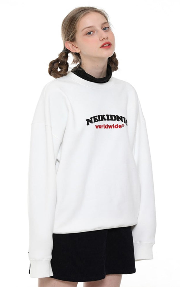 ネイキドニス(NEIKIDNIS) WORLD LOGO SWEAT SHIRT / IVORY