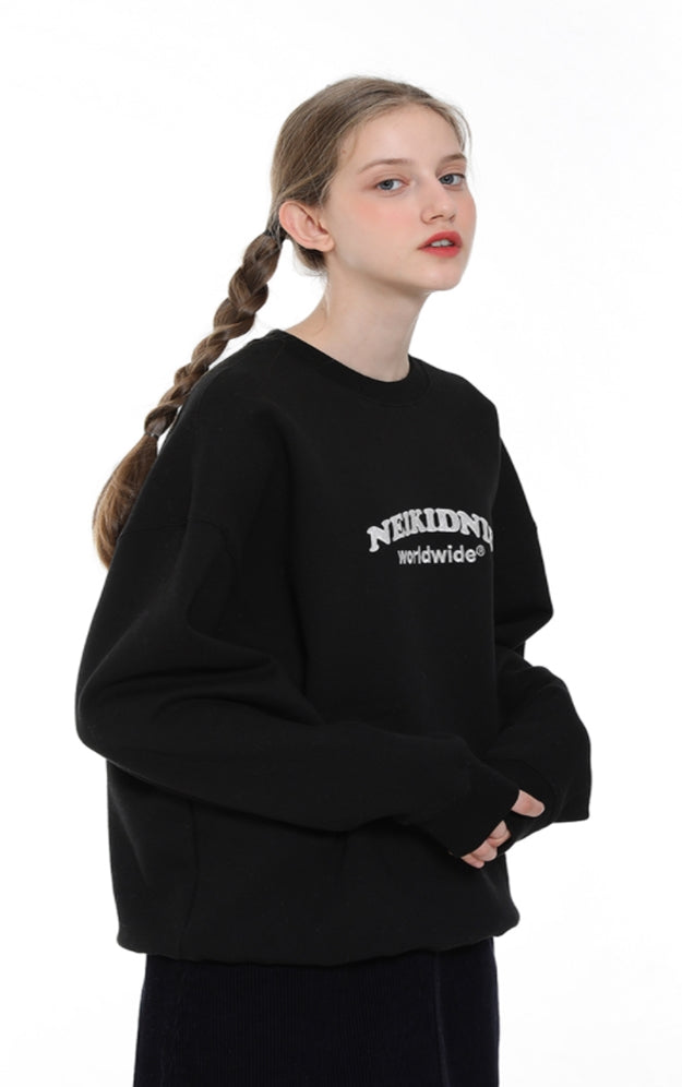 ネイキドニス(NEIKIDNIS) WORLD LOGO SWEAT SHIRT / BLACK