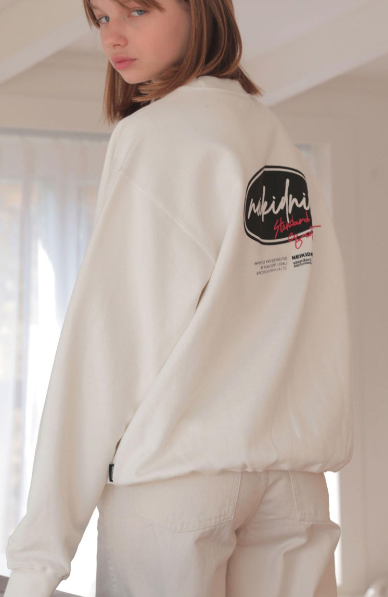 ネイキドニス(NEIKIDNIS) BOLD LOGO SWEAT SHIRT / IVORY