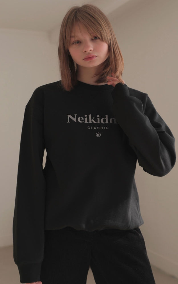 ネイキドニス(NEIKIDNIS)  SERIF SWEAT SHIRT / BLACK