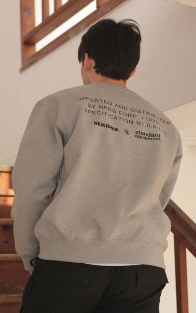 ネイキドニス(NEIKIDNIS)  SPEC LOGO SWEAT SHIRT / GRAY