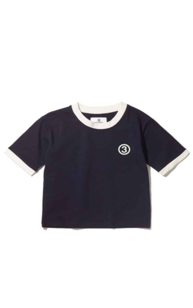 サードウェーブ(3RD WEAVE ) CIRCLE LOGO CROP T-SHIRT / NAVY