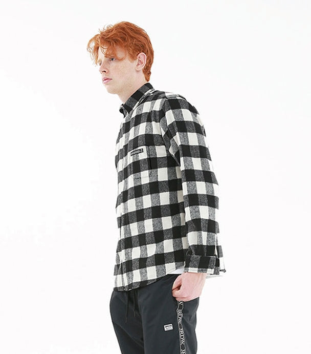 サードウェーブ(3RD WEAVE )  BUFFALO CHECK NAPPING SHIRTS / BLACK