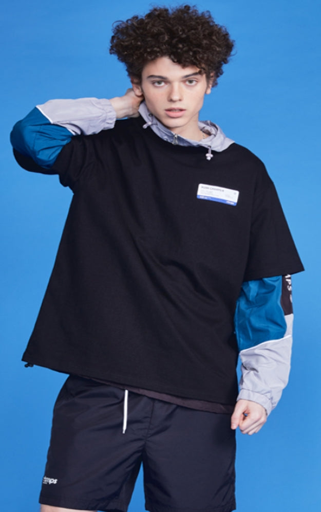 ボーンチャンプス(BORN CHAMPS)　BC LABEL OVERFIT TEE CETBMTS16BK