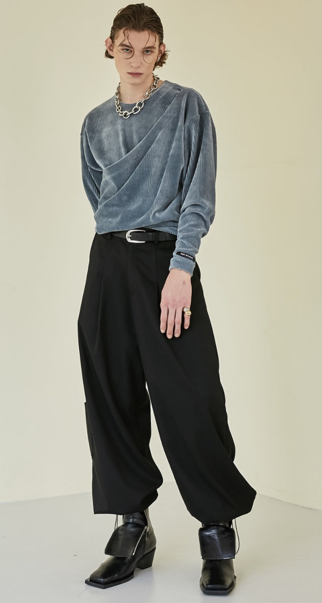 イーエスシースタジオ(ESC STUDIO)  Pintuck wide pants(black)