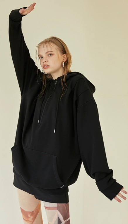 イーエスシースタジオ(ESC STUDIO)  Pintuck anorak hood (black)