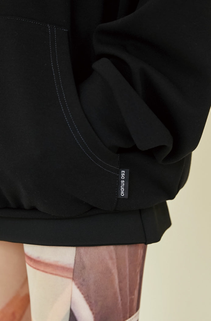 イーエスシースタジオ(ESC STUDIO)  Pintuck anorak hood (black)