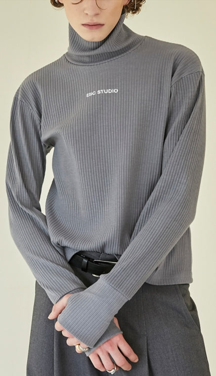 イーエスシースタジオ(ESC STUDIO)  Pleats neckpola (grey)
