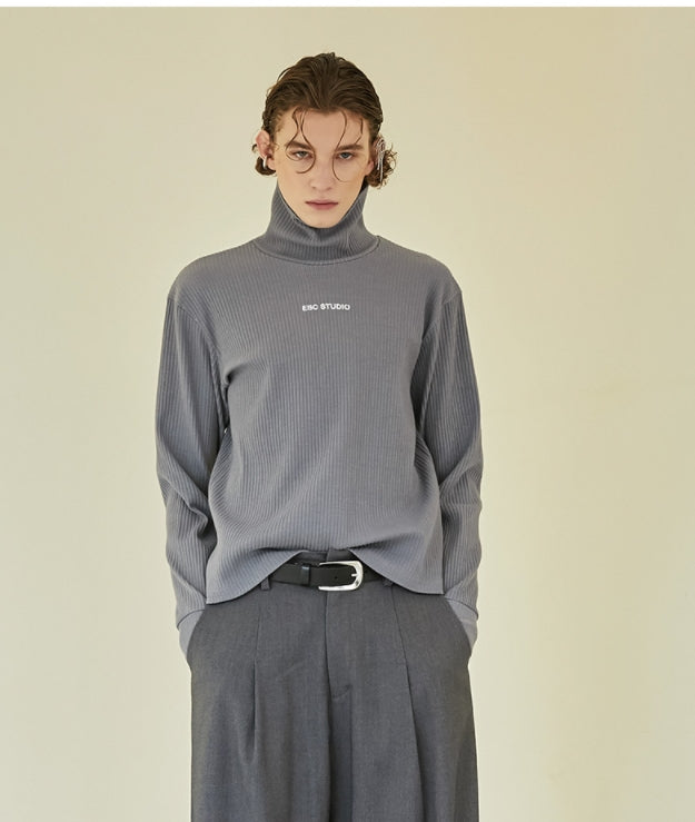 イーエスシースタジオ(ESC STUDIO)  Pleats neckpola (grey)