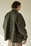 イーエスシースタジオ(ESC STUDIO)  Leather quilted jumper (khaki)