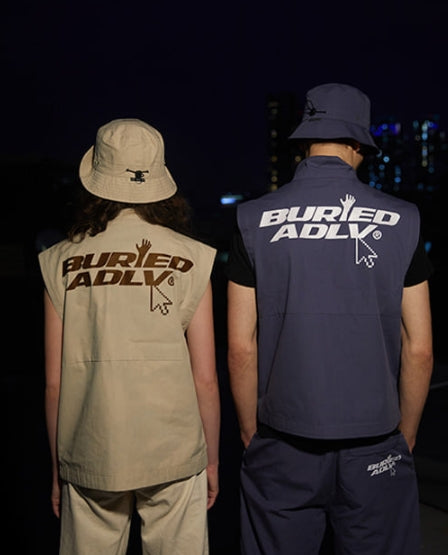 アクメドラビ(acme' de la vie) BA x ADLV OUTPOCKET VEST INDIGO BLUE