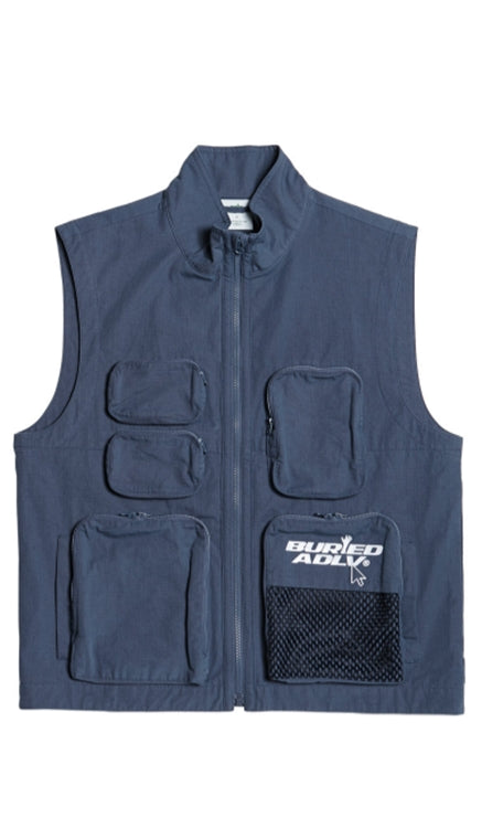 アクメドラビ(acme' de la vie) BA x ADLV OUTPOCKET VEST INDIGO BLUE