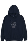 アクメドラビ(acme' de la vie)  LOG X ADLV PIECE OF MEMORY HOODIE NAVY