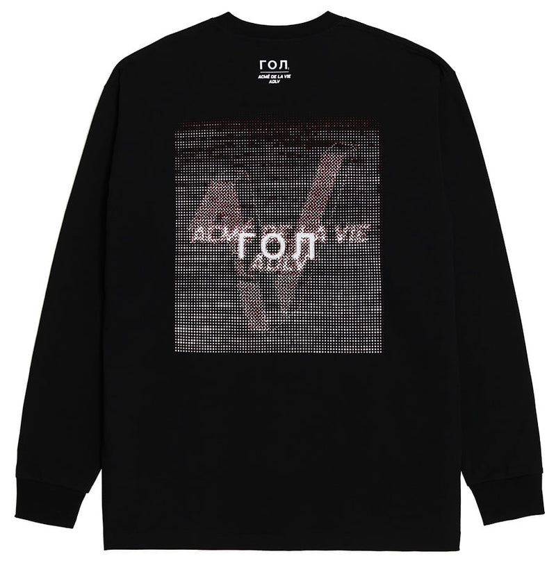 アクメドラビ(acme' de la vie)  LOG X ADLV DOCKING LONG SLEEVE T-SHIRT BLACK