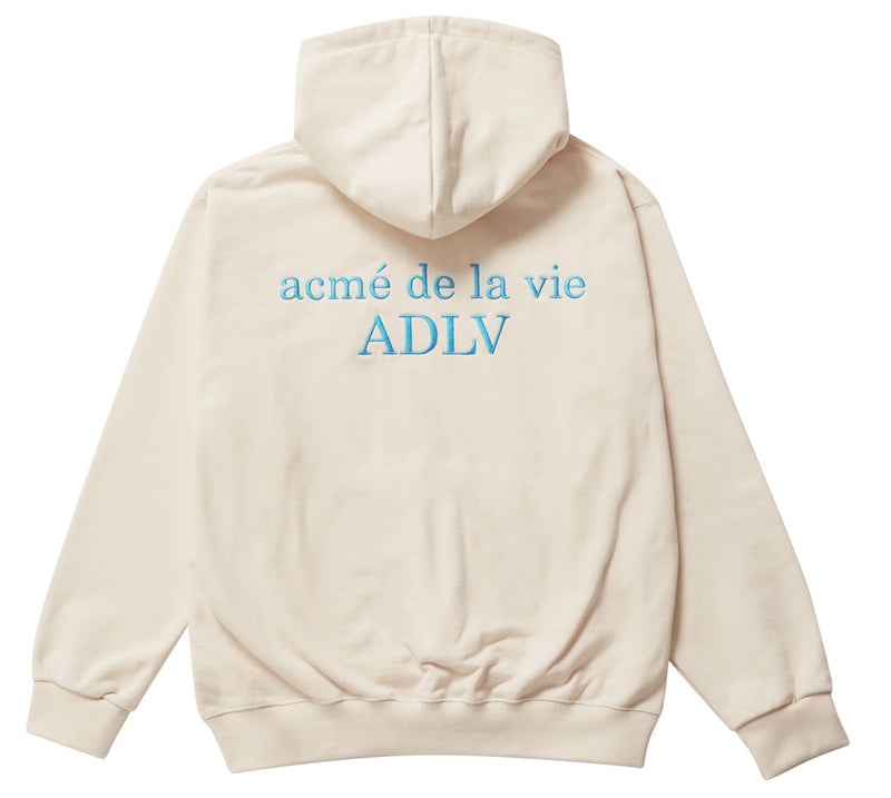 アクメドラビ(acme' de la vie)  BASIC LOGO EMBROIDERY HOODIE IVORY