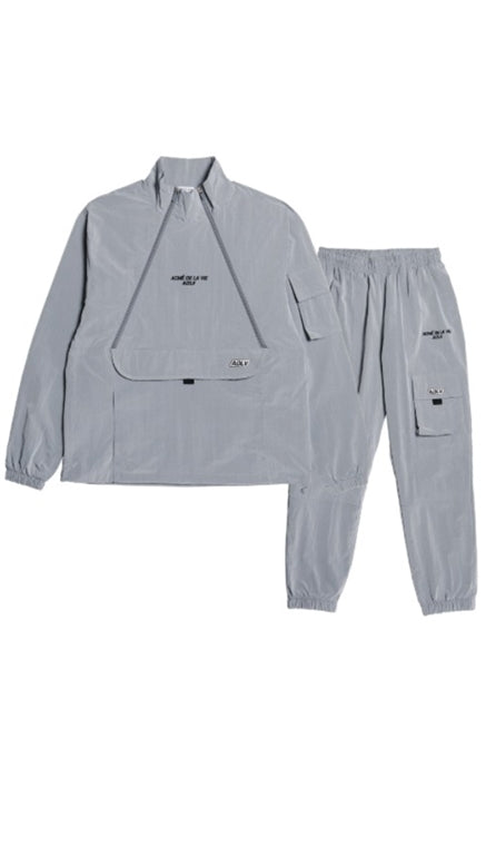 アクメドラビ(acme' de la vie)  OUTPOCKET WOVEN SET-UP GREY