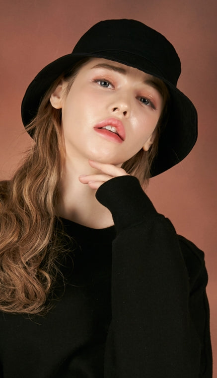 VARZAR(バザール) Cotton bucket hat black