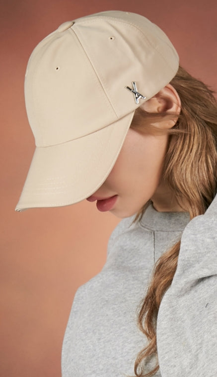 VARZAR(バザール) Silver Stud Overfit Ball Cap beige