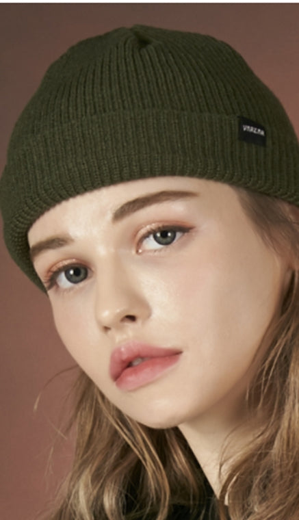 VARZAR(バザール) Minimalist label beanie khaki