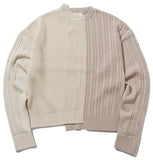 ORDINARY PEOPLE(オーディナリーピープル)     COLOR-TEXTURE MIXED IVORY&BEIGE SWEATER