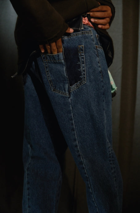 ORDINARY PEOPLE(オーディナリーピープル) ORDINARY UNBALANCED VINTAGE BLUE DENIM PANTS