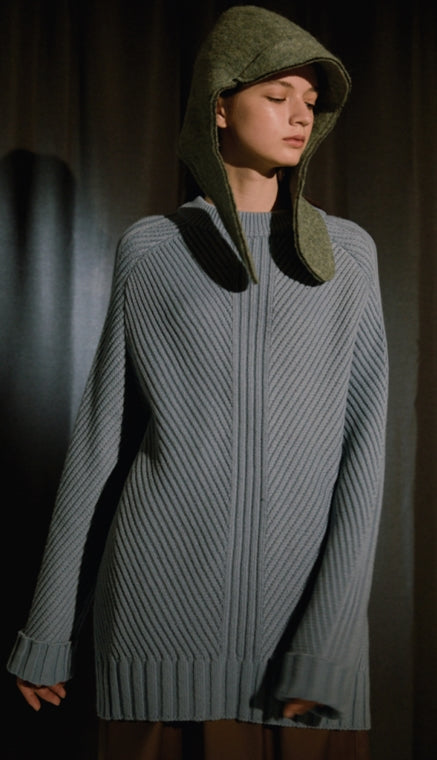 ORDINARY PEOPLE(オーディナリーピープル)    BLUE MULTI STRIPE SWEATER