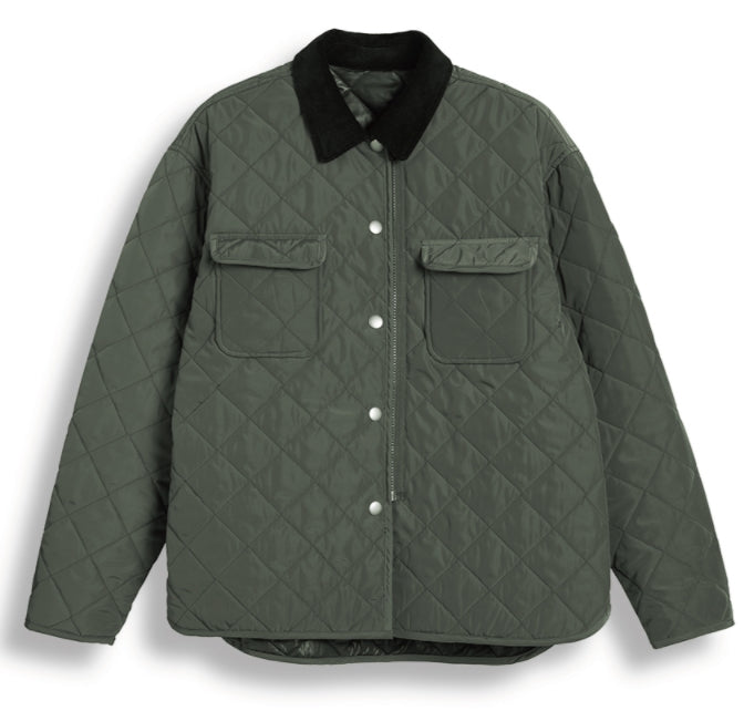 ORDINARY PEOPLE(オーディナリーピープル)   CORDUROY COLLAR KHAKI QUILTING JACKET