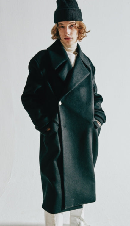 ORDINARY PEOPLE(オーディナリーピープル)   ORDINARY OVERSIZE BLACK DOUBLE COAT