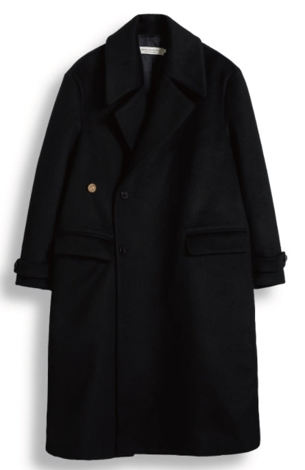 ORDINARY PEOPLE(オーディナリーピープル)   ORDINARY OVERSIZE BLACK DOUBLE COAT