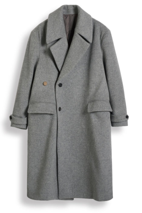 ORDINARY PEOPLE(オーディナリーピープル)   ORDINARY OVERSIZE GREY DOUBLE COAT