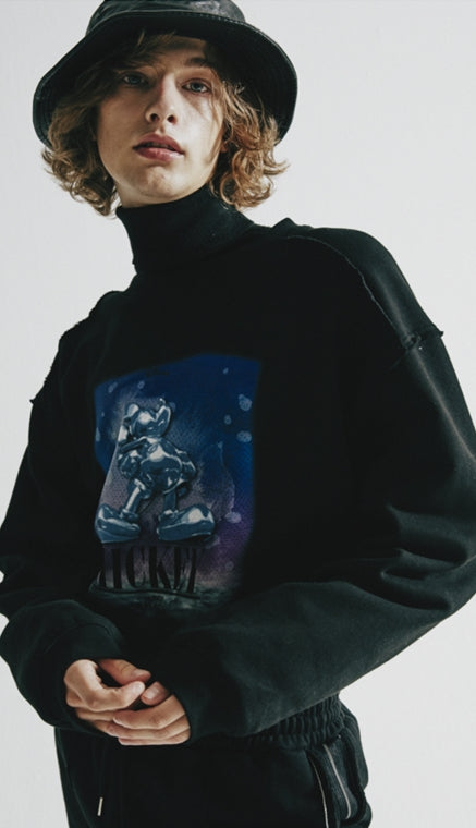 ORDINARY PEOPLE(オーディナリーピープル)   MICKEY UNIVERSE BLACK SWEATSHIRTS
