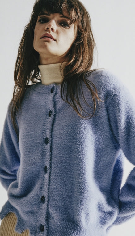 ORDINARY PEOPLE(オーディナリーピープル) DESTROYED PURPLE CARDIGAN