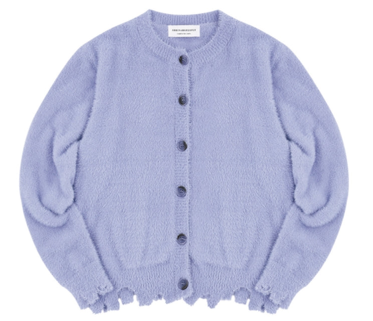 ORDINARY PEOPLE(オーディナリーピープル) DESTROYED PURPLE CARDIGAN