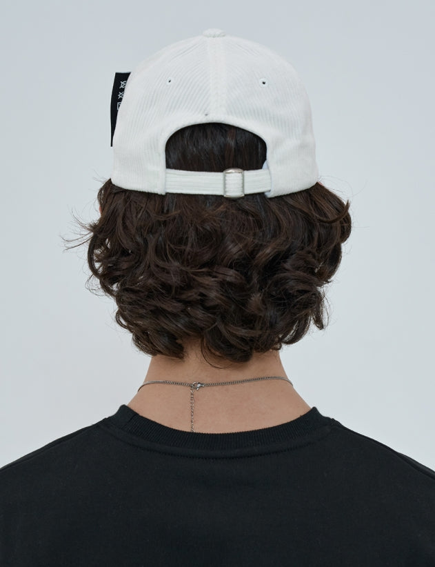 オーワイ(OY) 	CORDUROY POINT LOGO CAP-IVORY