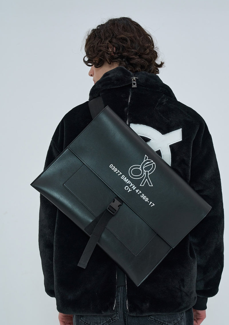 オーワイ(OY) 	WEAVE LOGO MESSENGER BAG-BLACK