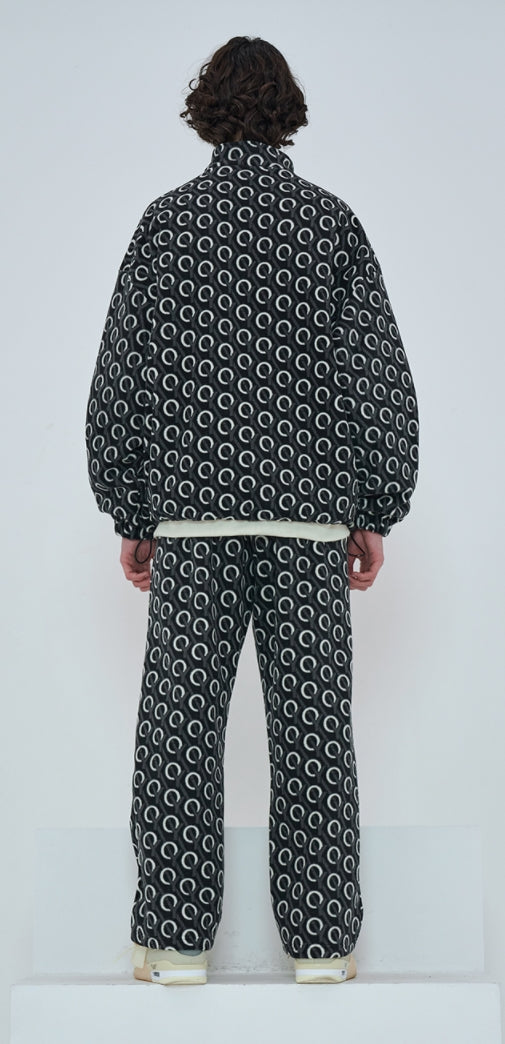 オーワイ(OY) MONOGRAM FLEECE PANTS-BLACK