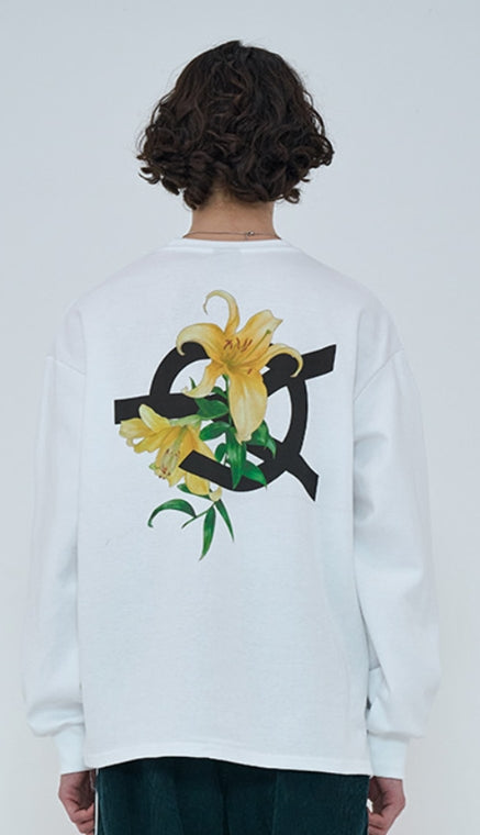 オーワイ(OY)  FLOWER LOGO SLEEVE T-WHITE