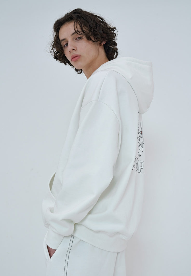 オーワイ(OY) SHEEP&WOLF HOODIE-WHITE