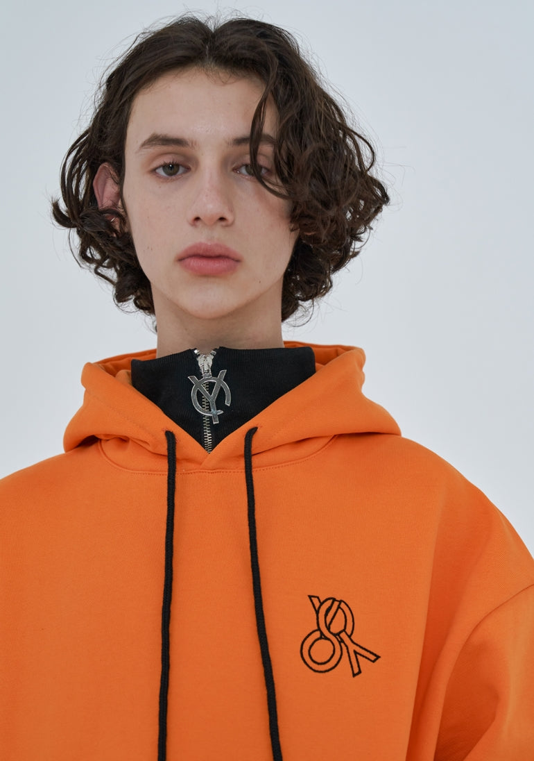 オーワイ(OY) 	ZIPPER POLA HOODIE-ORANGE