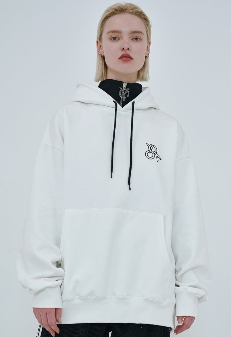 オーワイ(OY) 	ZIPPER POLA HOODIE-WHITE