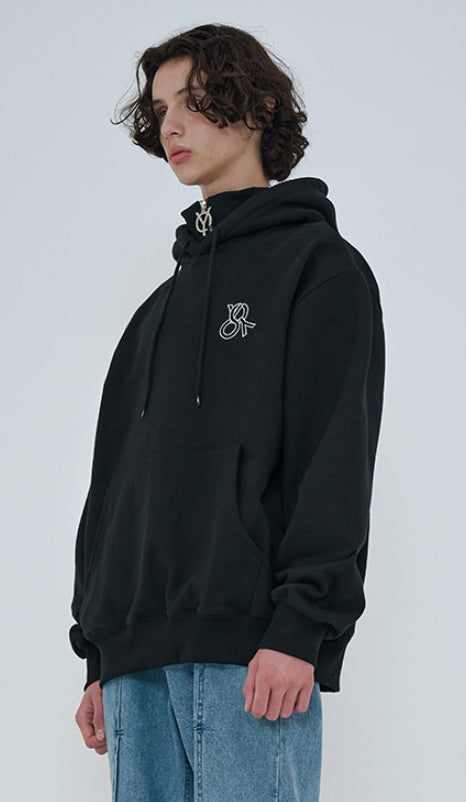 オーワイ(OY) 	ZIPPER POLA HOODIE-BLACK