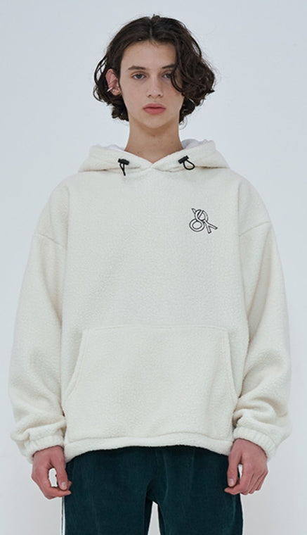 オーワイ(OY) 	FLEECE DOUBLE HOODIE-IVORY