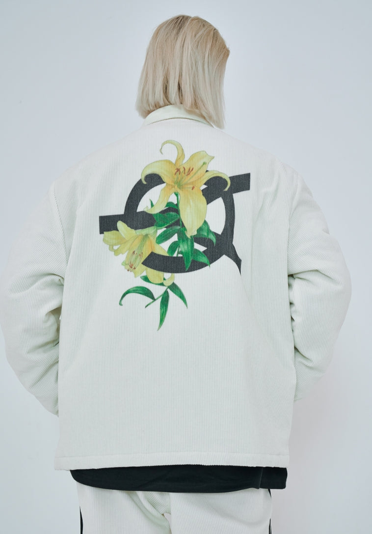オーワイ(OY) 	CORDUROY FLOWER LOGO JACKET-IVORY