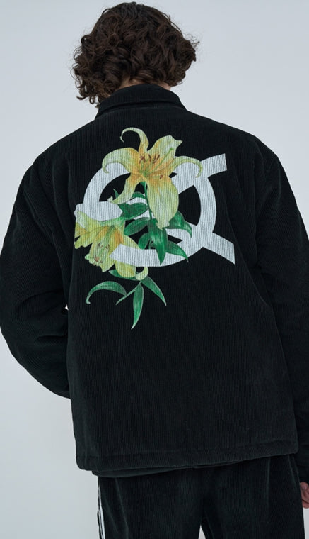 オーワイ(OY) 	CORDUROY FLOWER LOGO JACKET-BLACK