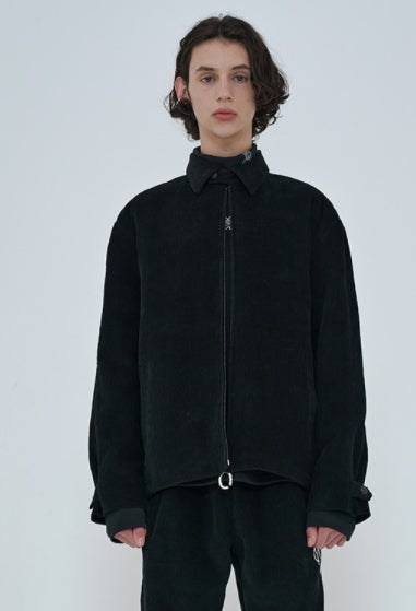 オーワイ(OY) 	CORDUROY FLOWER LOGO JACKET-BLACK
