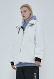 オーワイ(OY) 	BOTH ZIPPER UNBALANCE LOGO FUR JACKET-WHITE